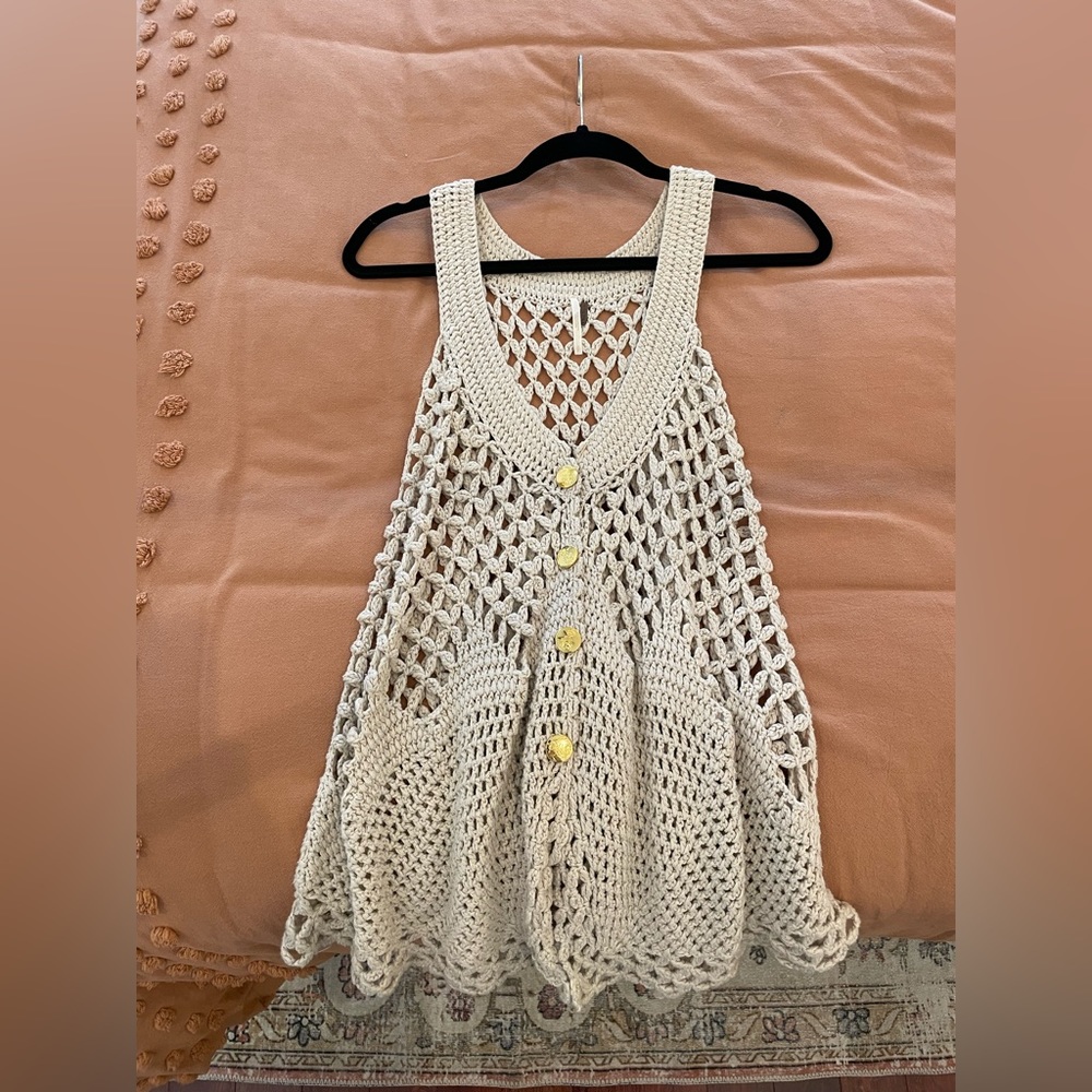 Tan free people vest/tank size small